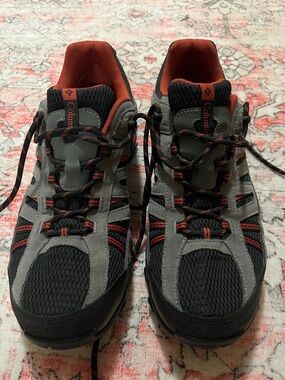 Columbia Gray and Black Trail Sneakers with Orange Lining